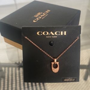 Rose gold coach necklace